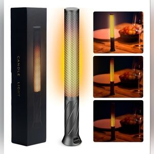 LED Cordless Candle Table Lamp – Platinum Grey | Rechargeable | 2 Modes | Modern